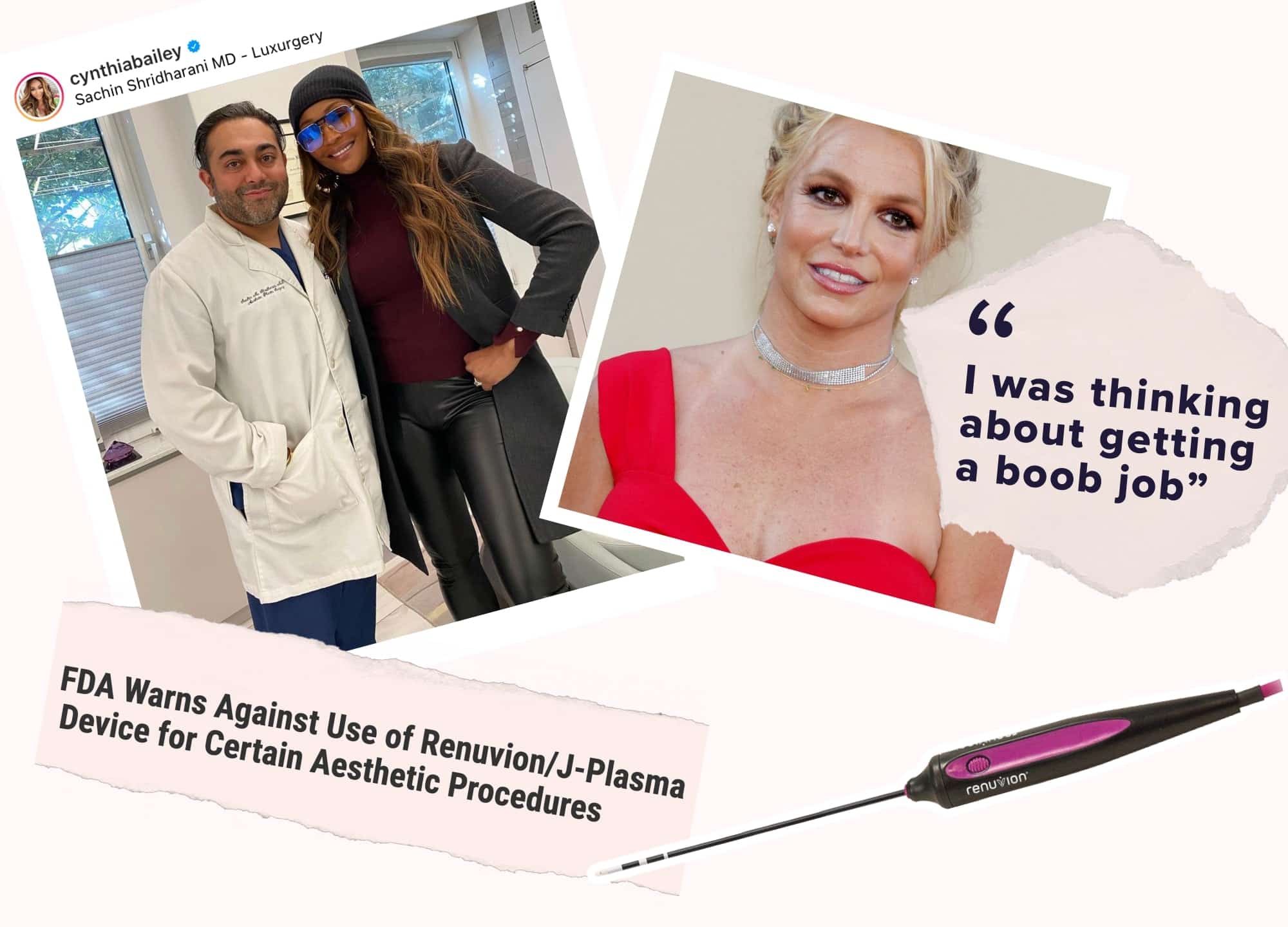 Image collage of Real Housewives, Britney Spears, and a new laser for acne
