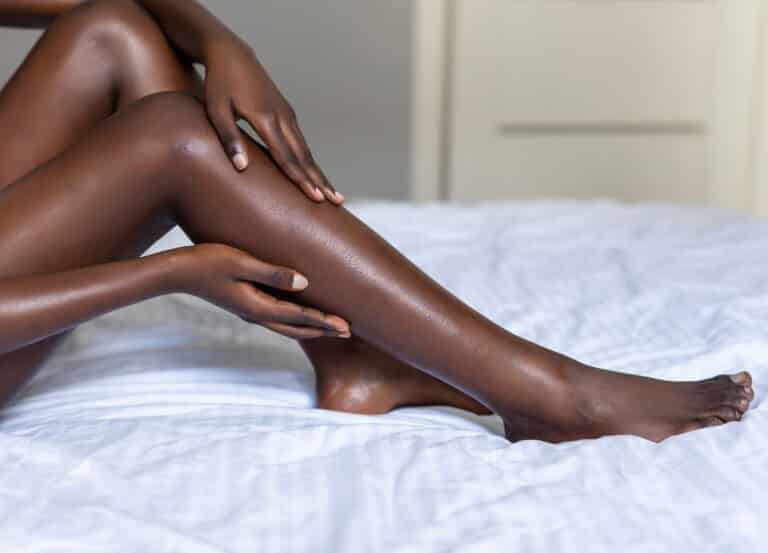 Close up of woman's legs