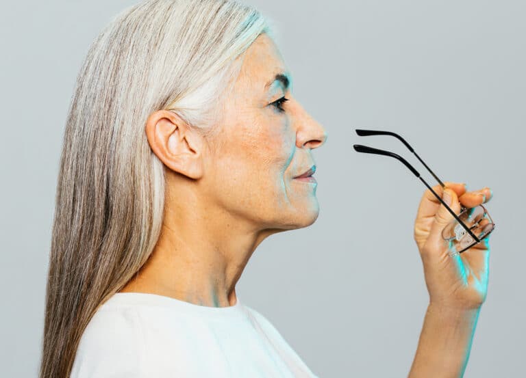 Woman after neck lift