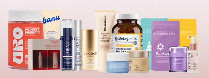 Product images from the gift bag